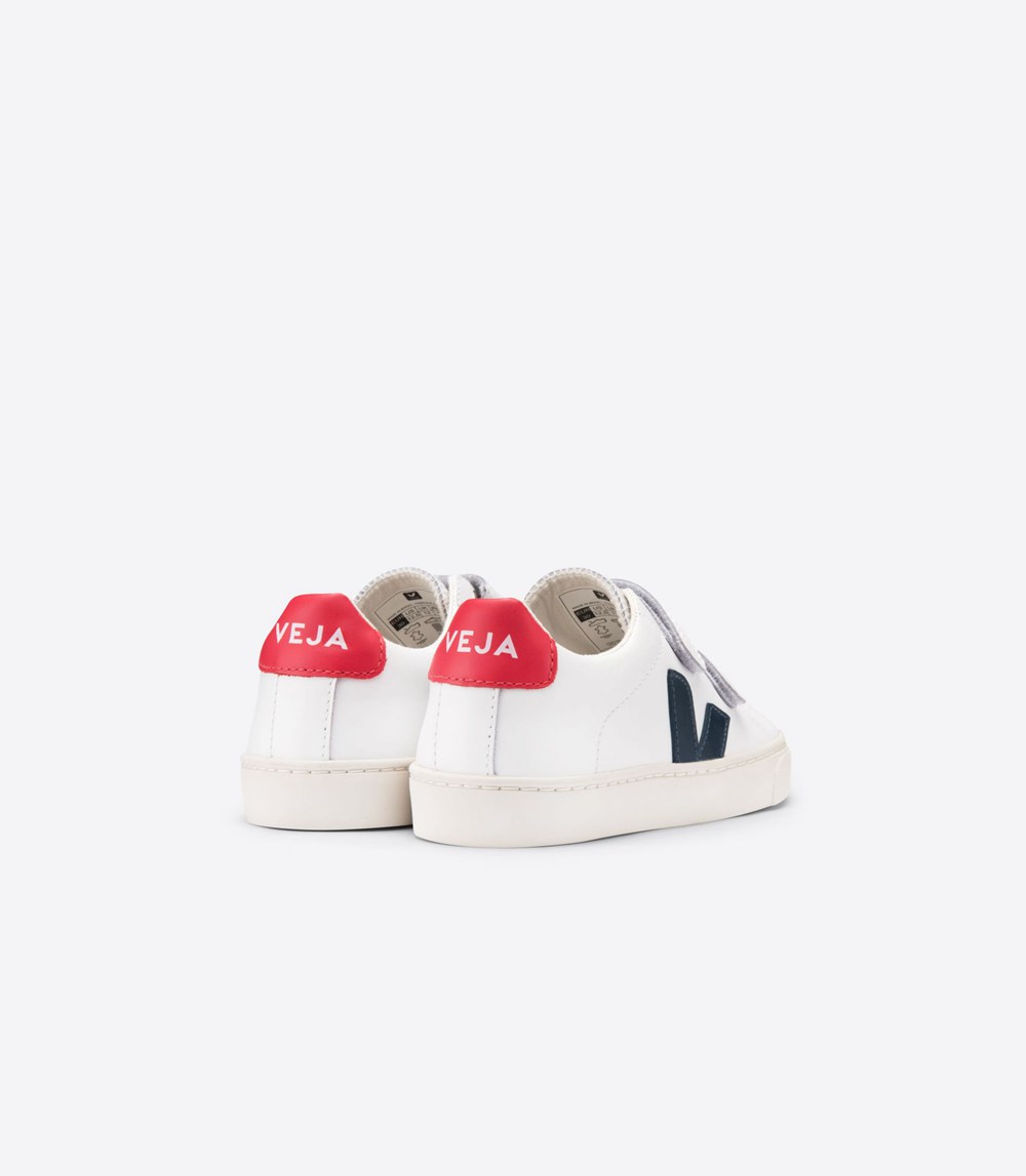 Tenis Veja Niños - Esplar Velcro Cuero - Blancos - 781NAQCFR